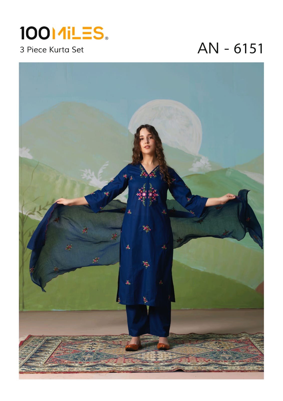 100 Miles Kurti AN6151 Readymade Dress Size Set collection 1