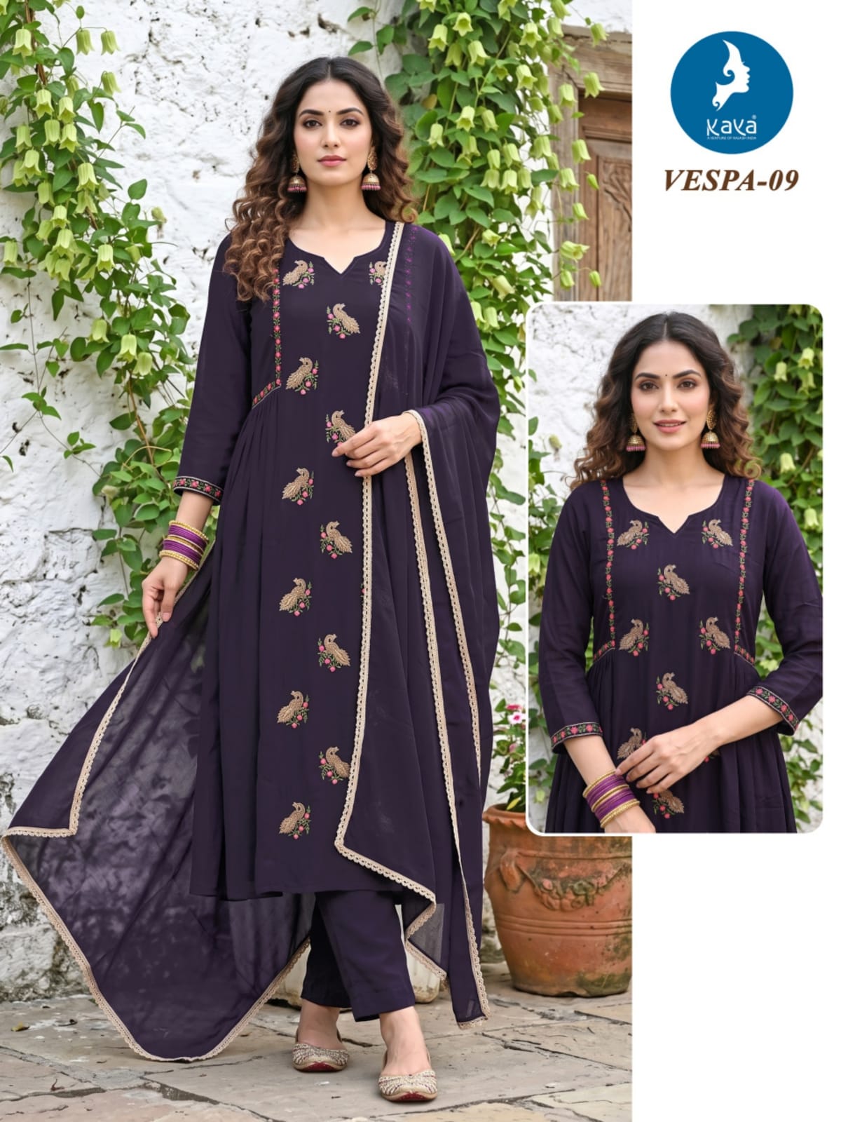 Kaya Kurti Vespa Anarkali Suits Size Set collection 1