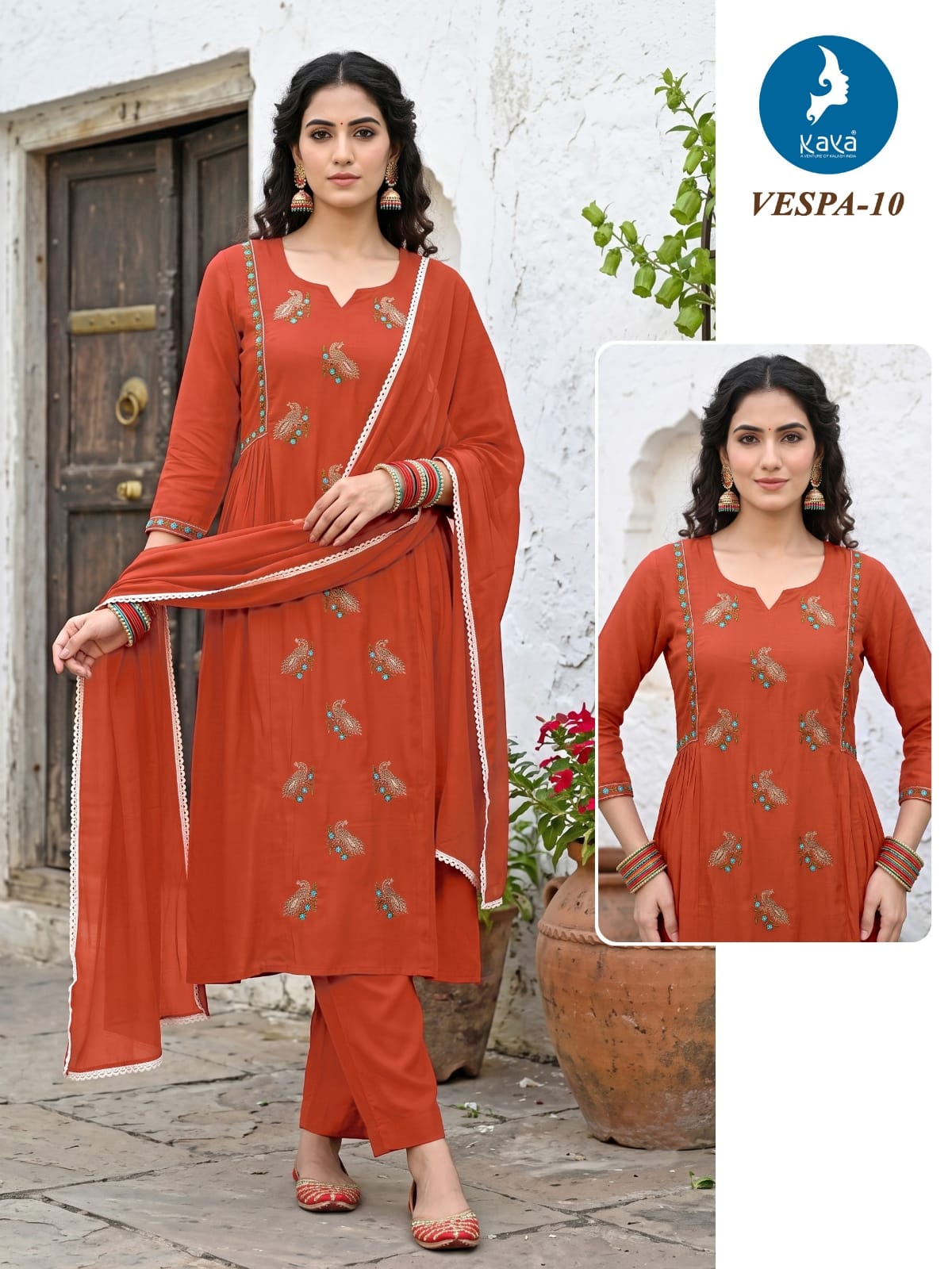 Kaya Kurti Vespa Anarkali Suits Size Set collection 9