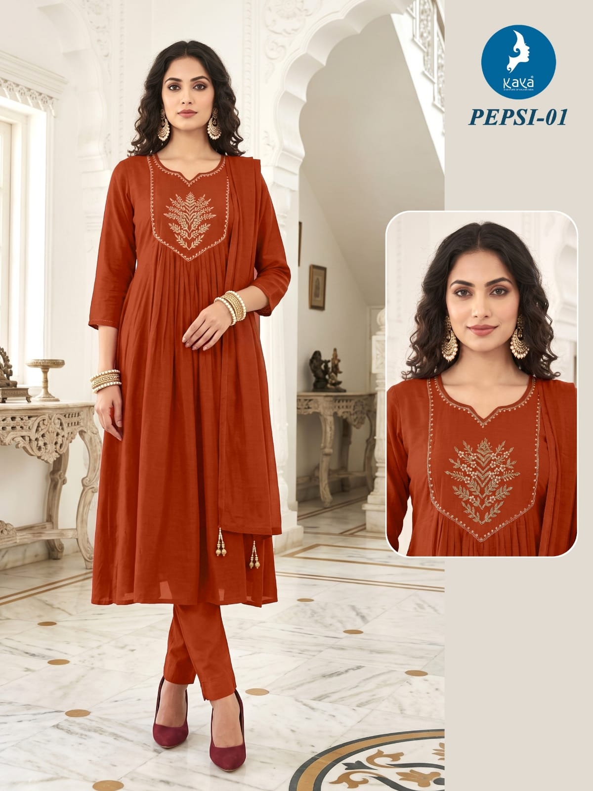 Kaya Kurti Pepsi Anarkali Suits Size Set collection 3