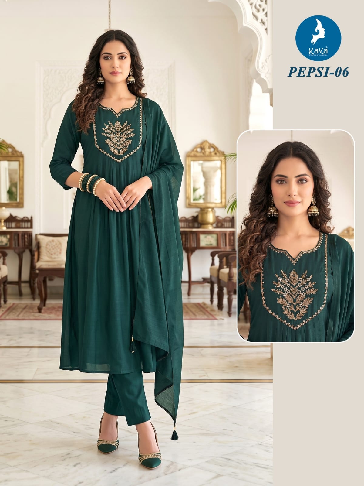 Kaya Kurti Pepsi Anarkali Suits Size Set collection 5