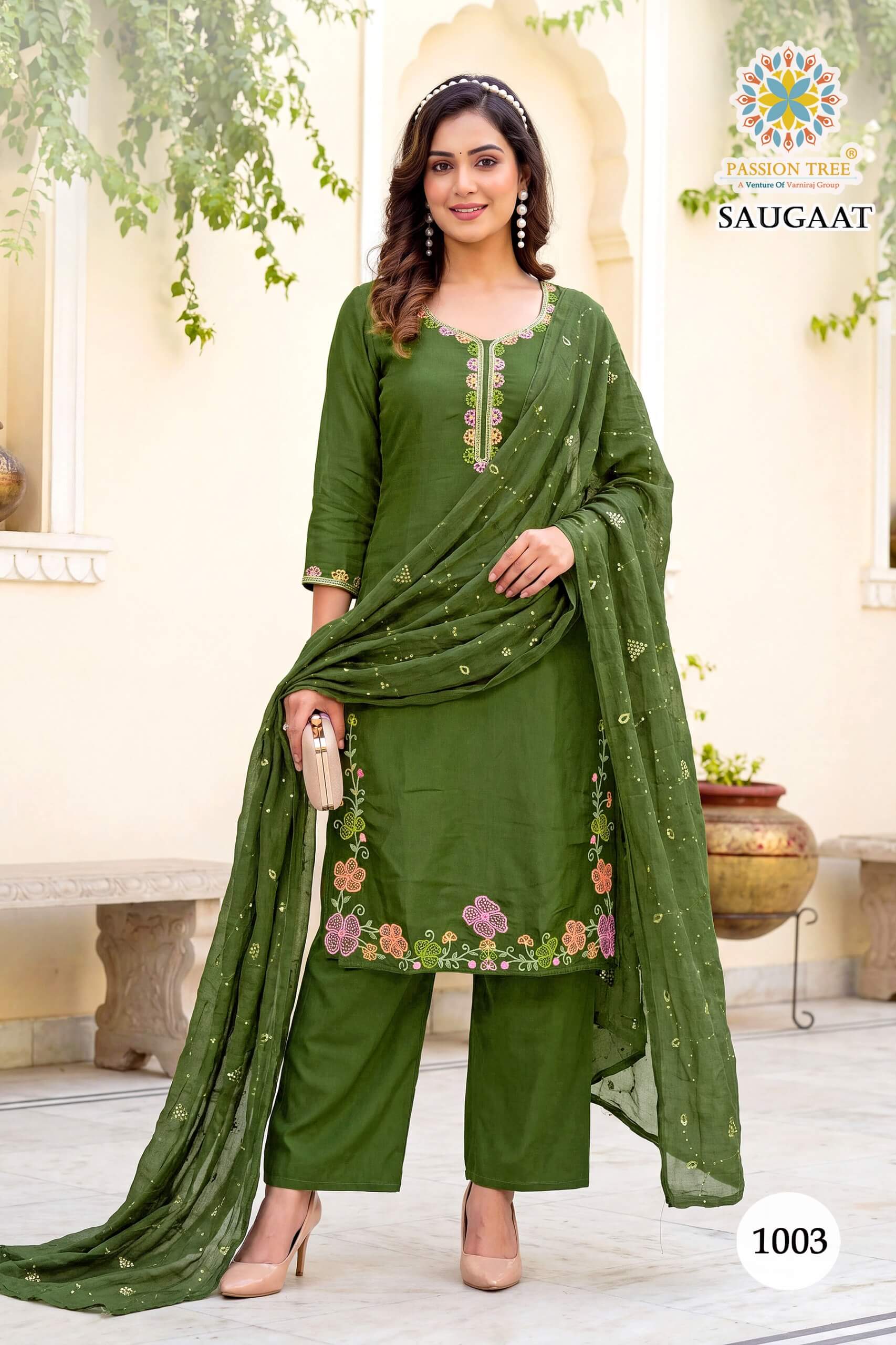Passion Tree Saugaat Embroidery Salwar Kameez Catalog collection 8