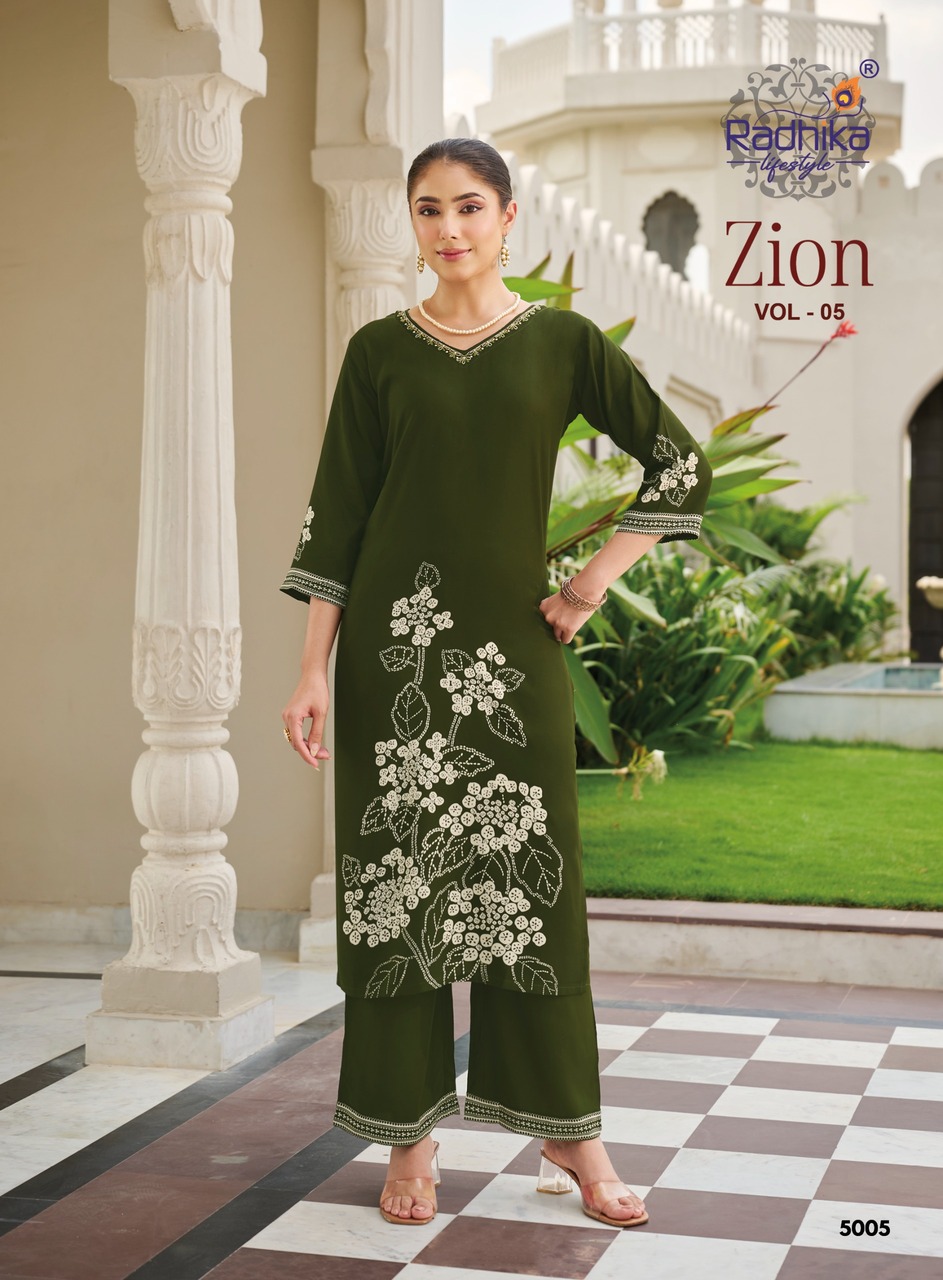 Radhika Lifestyle Zion Vol 5 Co Ord Set Catalog collection 8