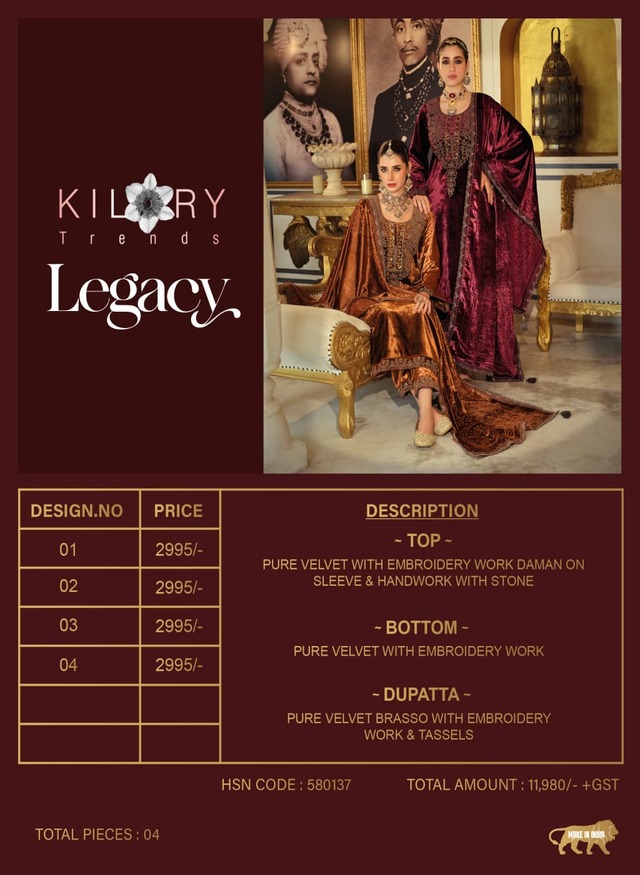 kilory Trends Legacy Embroidery Salwar Kameez Catalog collection 3
