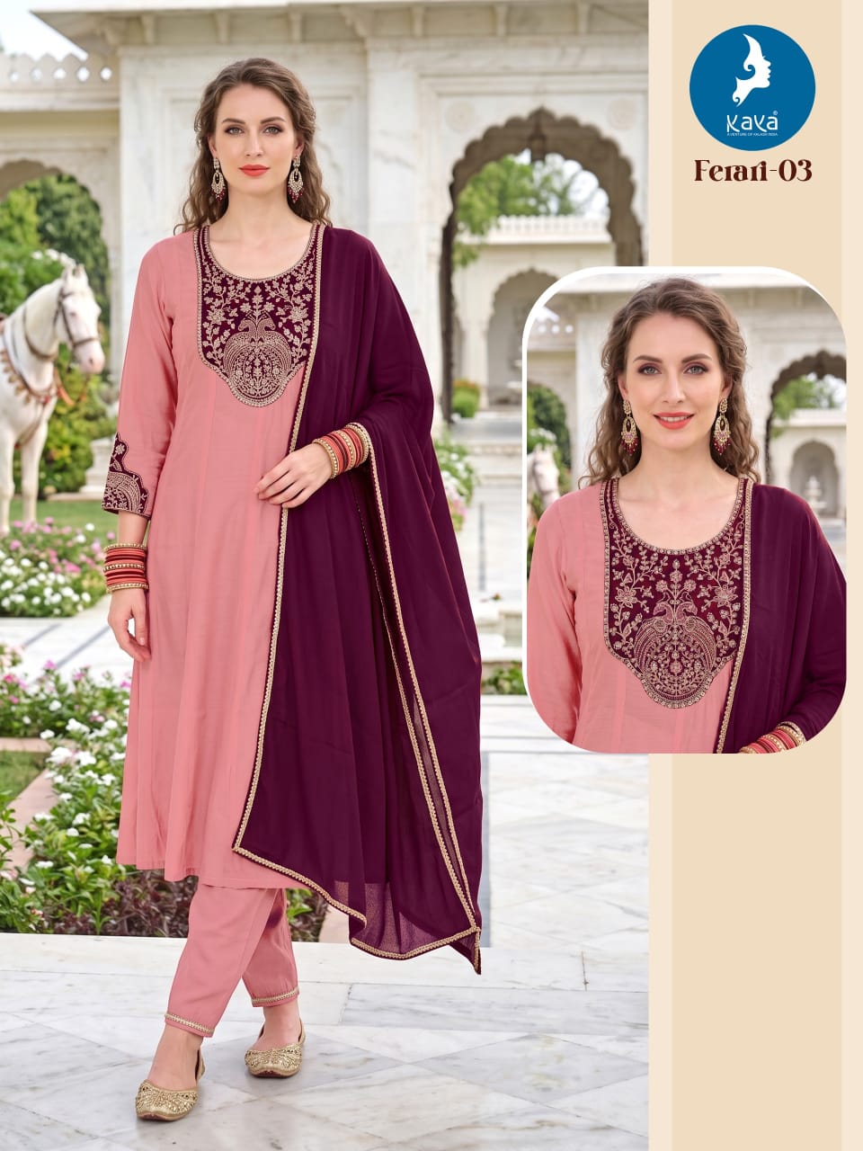 Kaya Kurti Ferari Anarkali Suits Size Set collection 9