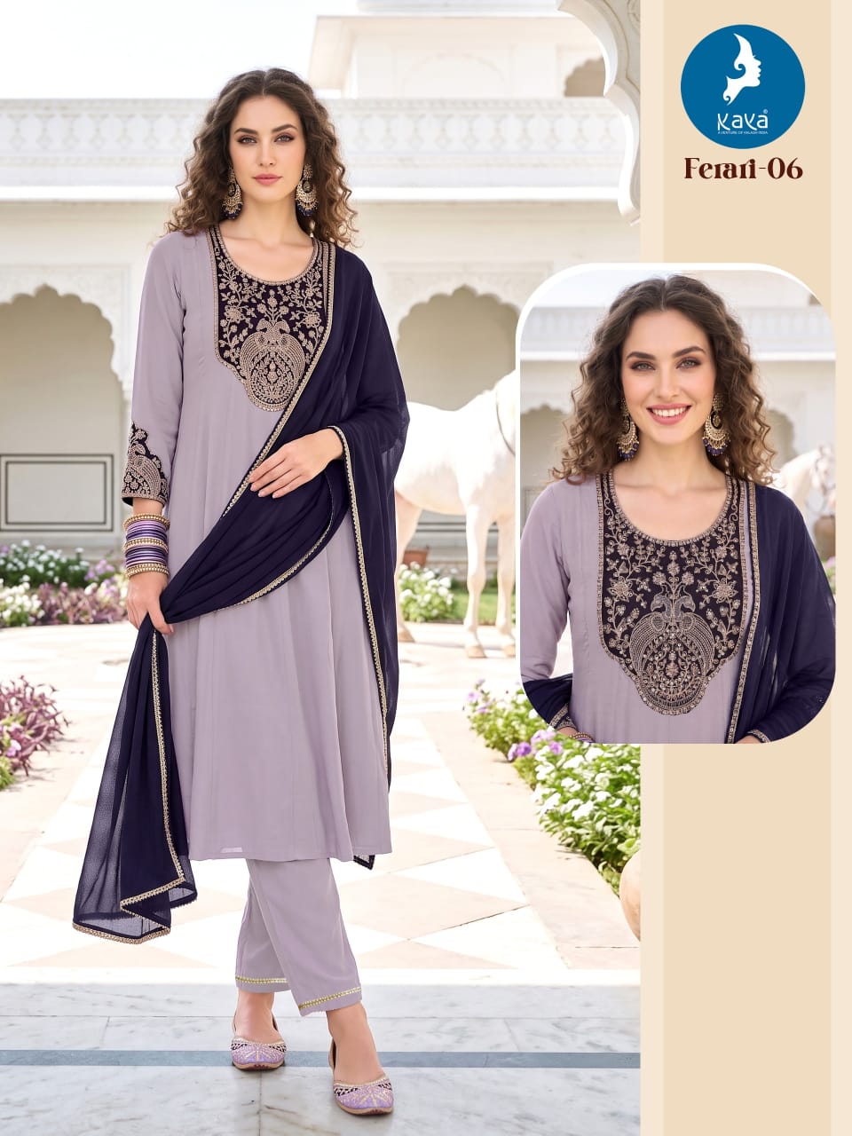 Kaya Kurti Ferari Anarkali Suits Size Set collection 6