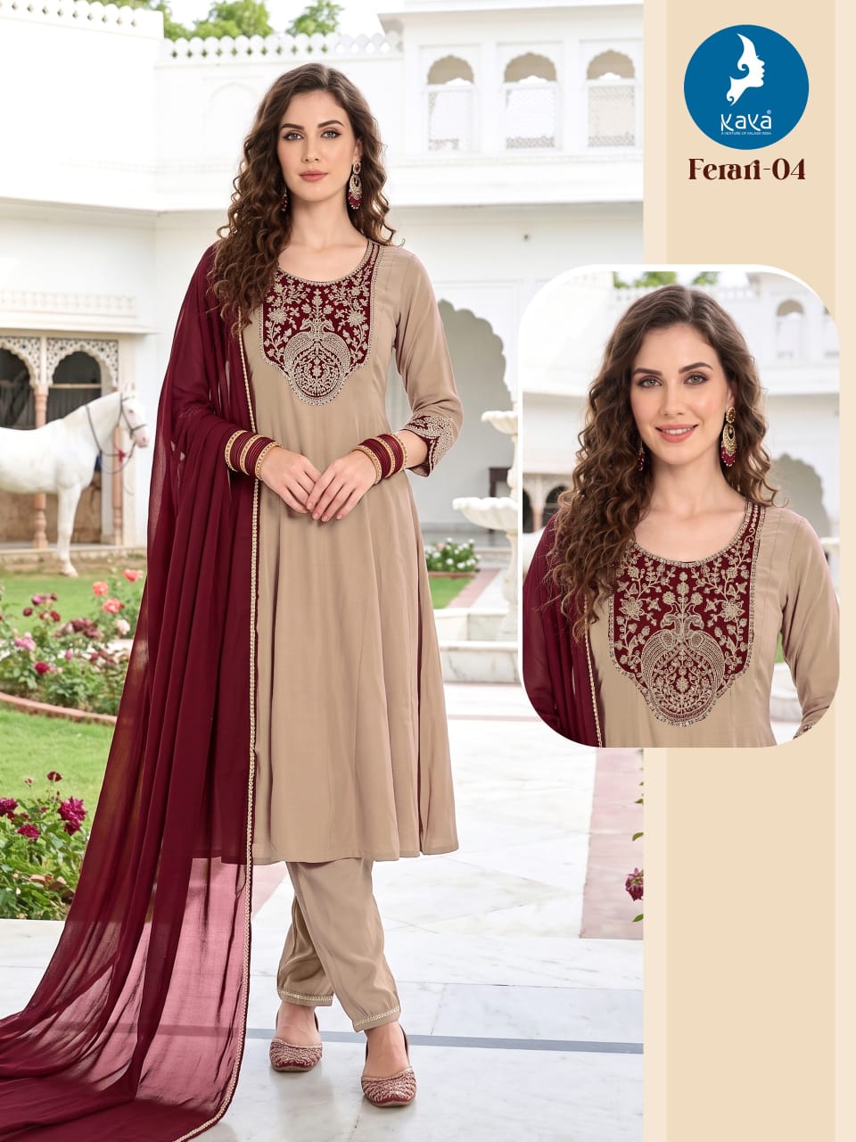 Kaya Kurti Ferari Anarkali Suits Size Set collection 1