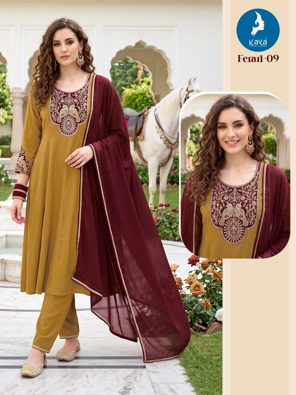 Kaya Kurti Ferari Anarkali Suits Size Set collection 8