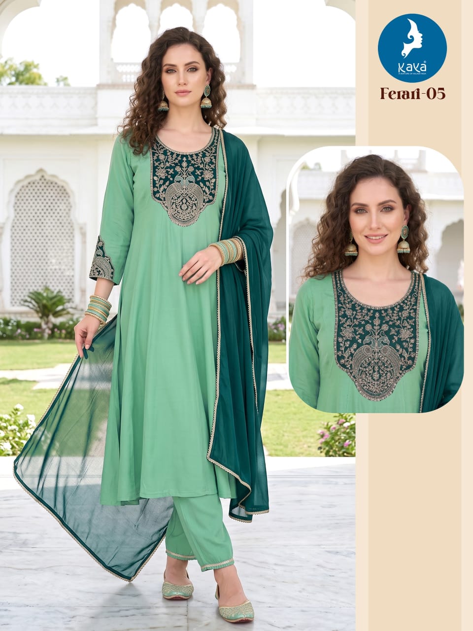 Kaya Kurti Ferari Anarkali Suits Size Set collection 3