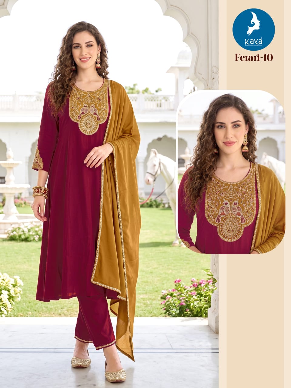 Kaya Kurti Ferari Anarkali Suits Size Set collection 7
