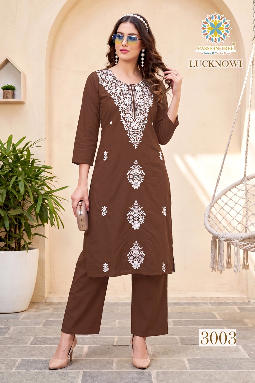 Passion Tree Lucknowi Vol 3 Kurti Palazzo Set Catalog collection 6