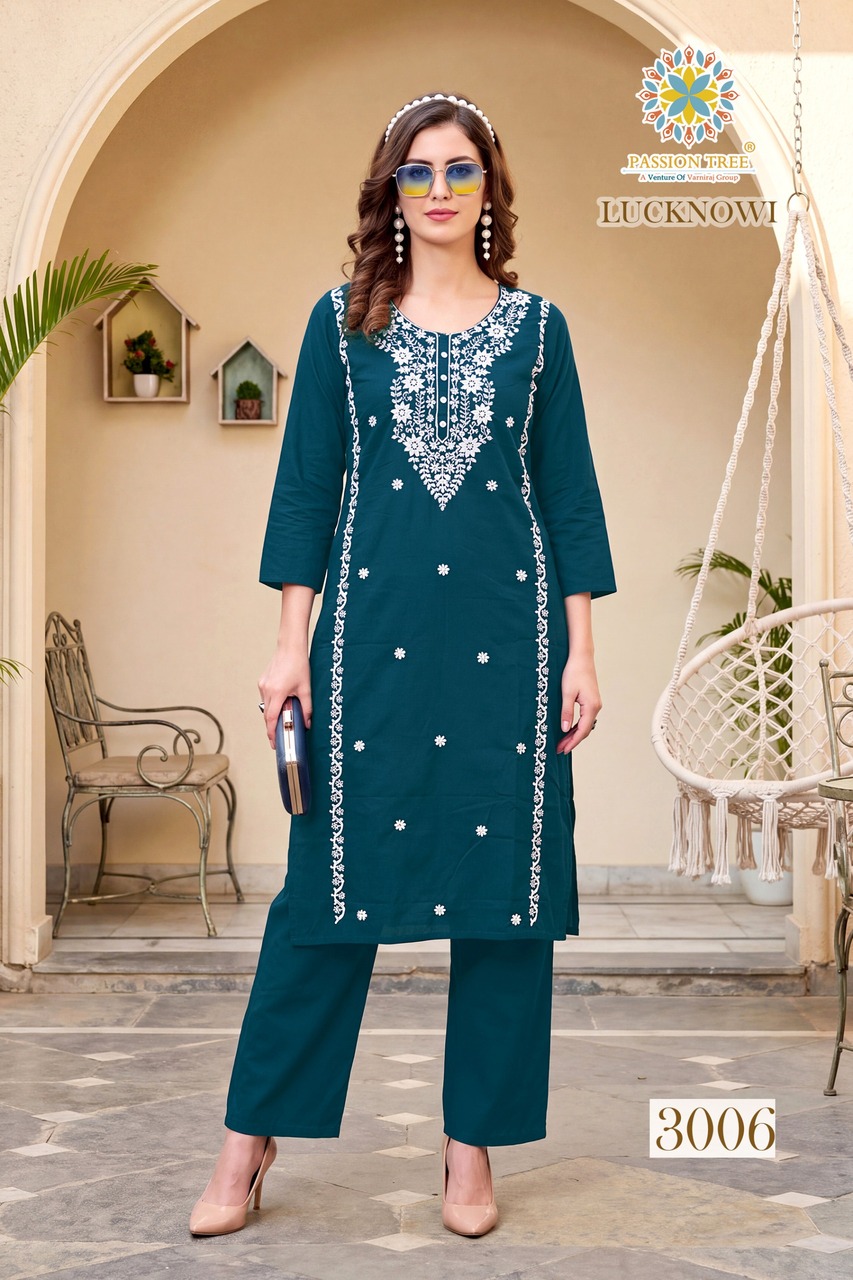 Passion Tree Lucknowi Vol 3 Kurti Palazzo Set Catalog collection 1