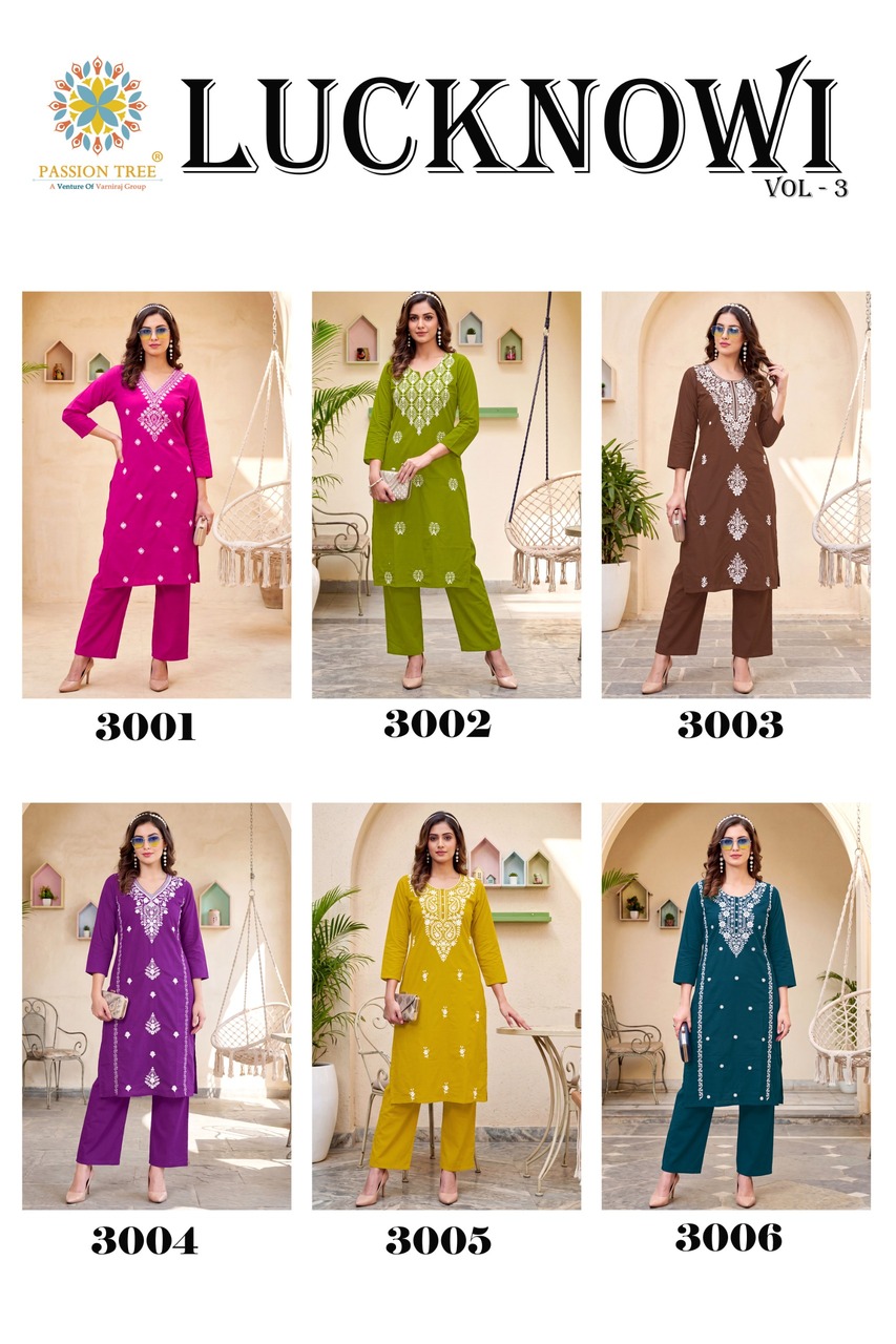 Passion Tree Lucknowi Vol 3 Kurti Palazzo Set Catalog collection 2