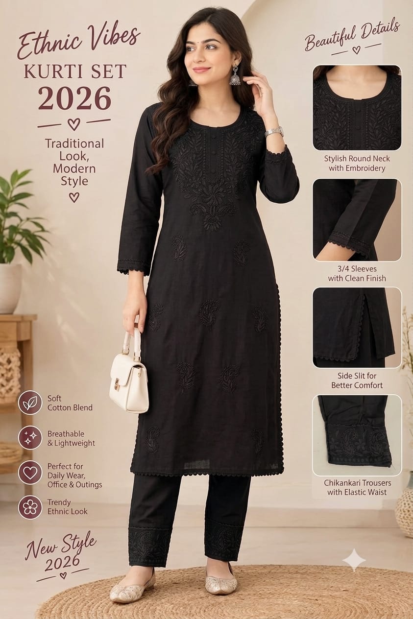 Aarvee Creation Ethnic Lucknowi Kurti Bottom Size Set collection 1