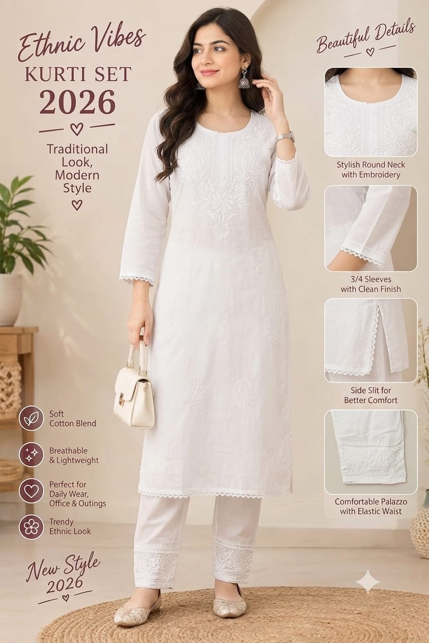 Aarvee Creation Ethnic Lucknowi Kurti Bottom Size Set collection 3