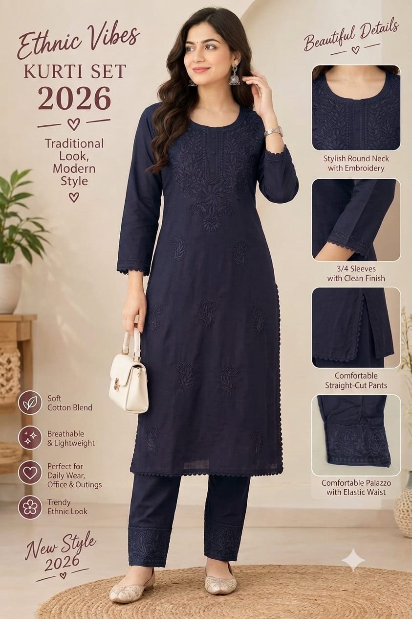 Aarvee Creation Ethnic Lucknowi Kurti Bottom Size Set collection 4