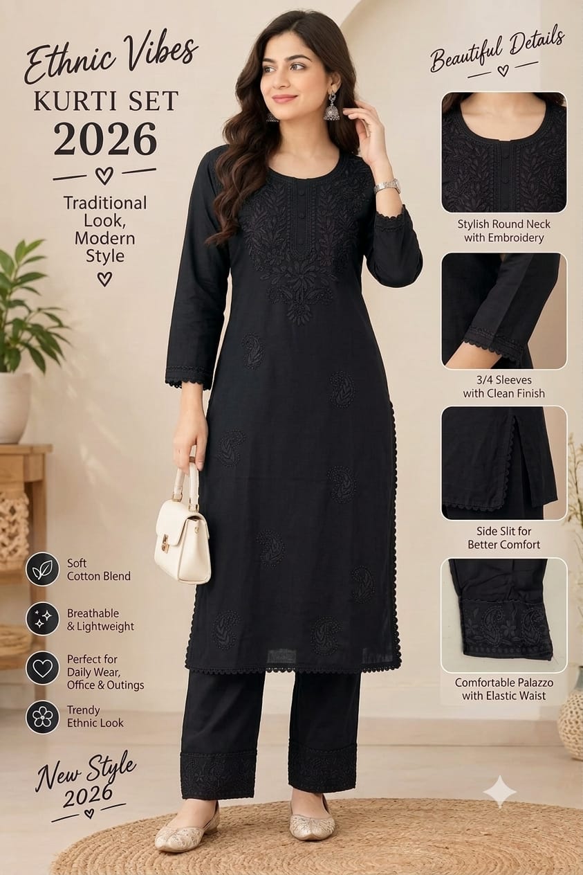 Aarvee Creation Ethnic Lucknowi Kurti Bottom Size Set collection 2
