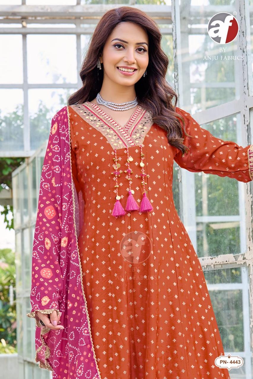 Anju Fabrics Dno PN 4443 Anarkali Suits Size Set collection 2