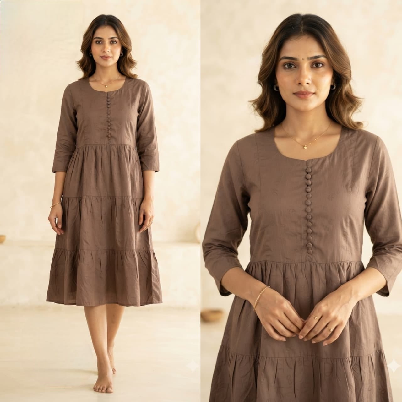 Aarvee Creation Jacquard One Piece Dress Size Set collection 7
