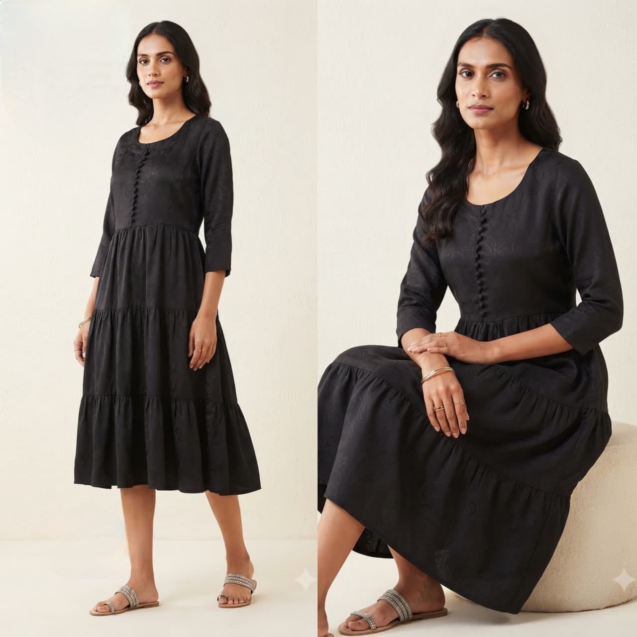 Aarvee Creation Jacquard One Piece Dress Size Set collection 4