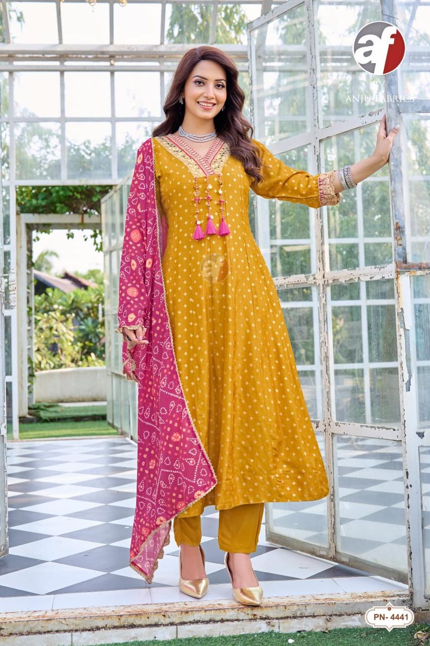 Anju Fabrics Dno PN 4443 Anarkali Suits Size Set collection 5