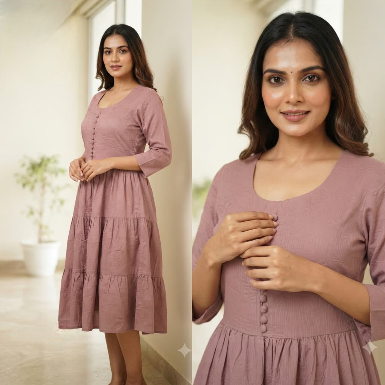Aarvee Creation Jacquard One Piece Dress Size Set collection 5