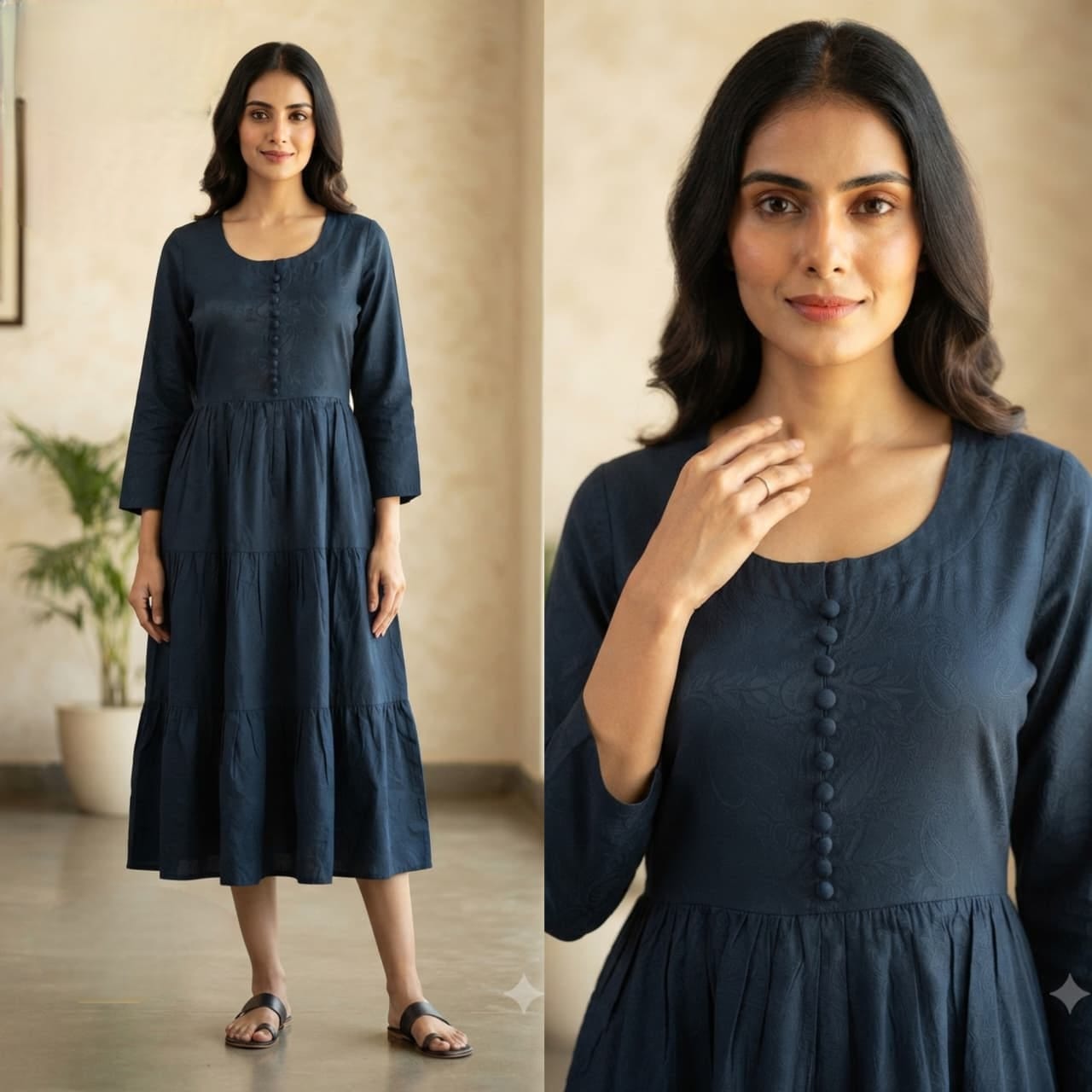 Aarvee Creation Jacquard One Piece Dress Size Set collection 10