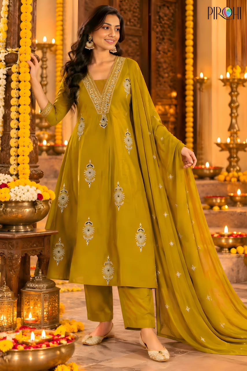 Pirohi Malaika Embroidery Salwar Kameez Size Set collection 3