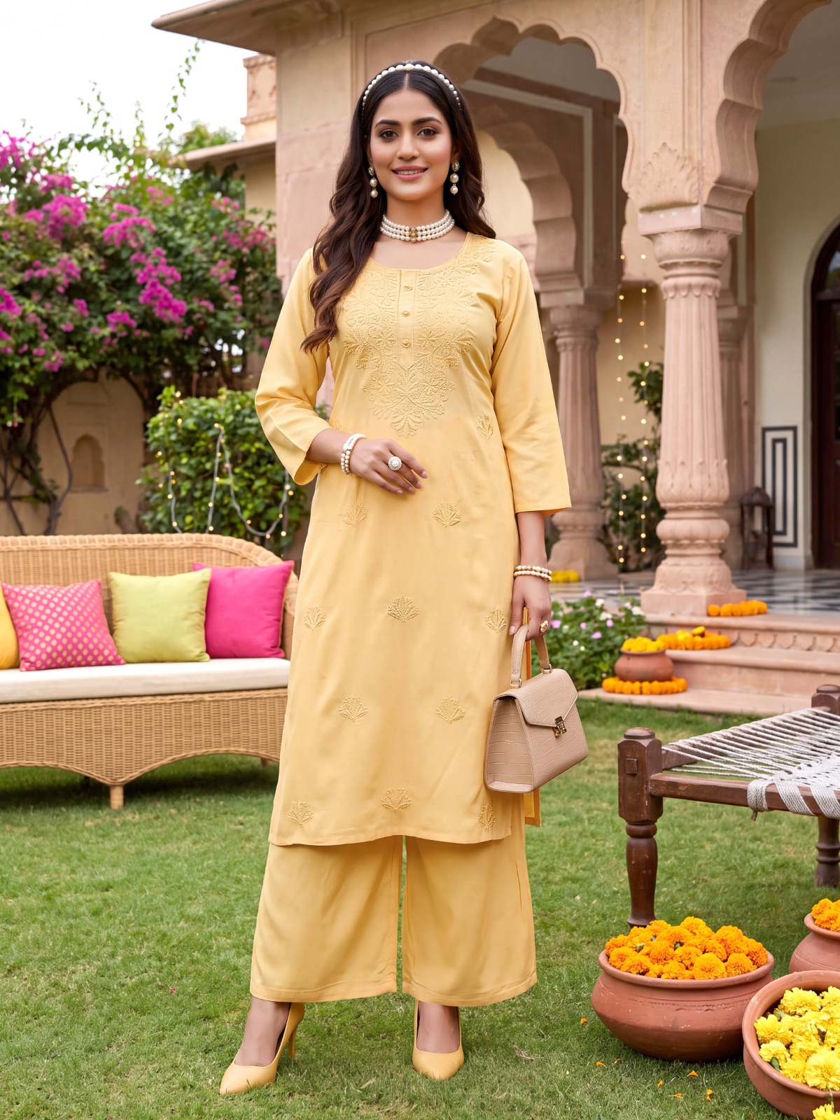 Aarvee Creation Lakhnavi Co Ord Set Size Set collection 1