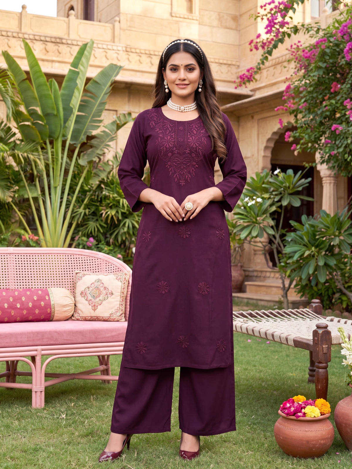 Aarvee Creation Lakhnavi Co Ord Set Size Set collection 2